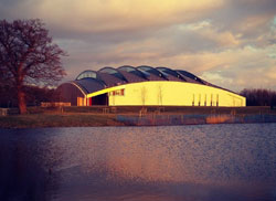 Cambridge sports centre with zinc roof