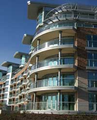 Curved balconies at Trent Park