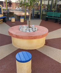 Resin paving and seats