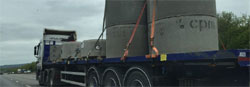 Delivering precast pipes