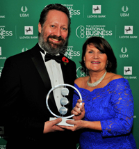 Geraldine Huxley with the award