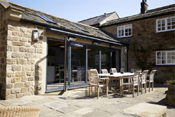 Bi-fold doors on kitchen extension