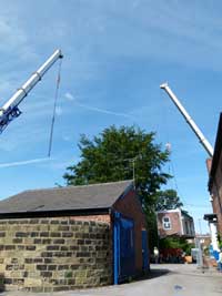 MPH modular building being craned into place