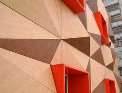 ROCKPANEL boards cut in triangles