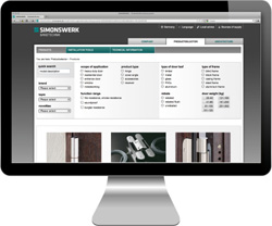 Simonswerk online Product Selector