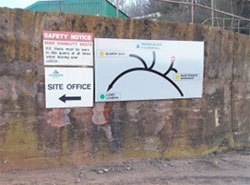 Site signs at quarry