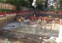 Pouring the watertight floor slab